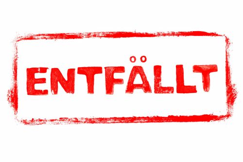 Foto: Schriftzug: ENTFÄLLT